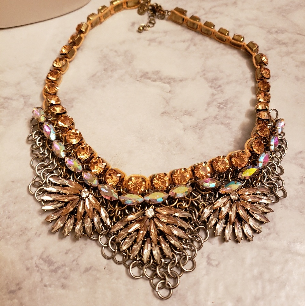 Chandelier Crystal Necklace Flowers New
